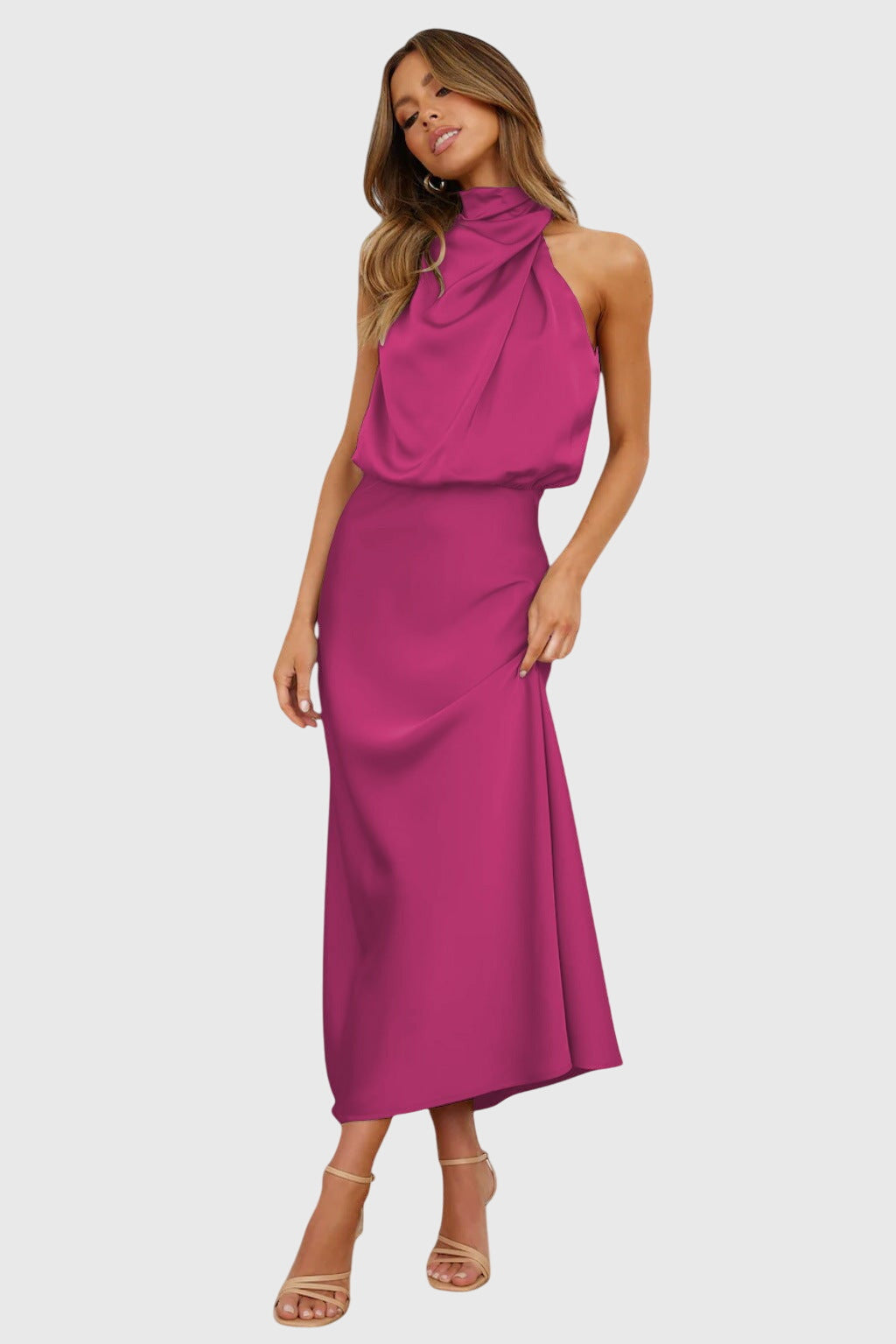 Ava™ | Abito Halter in Satin Glamour