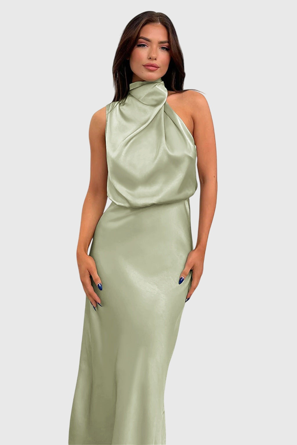 Ava™ | Abito Halter in Satin Glamour