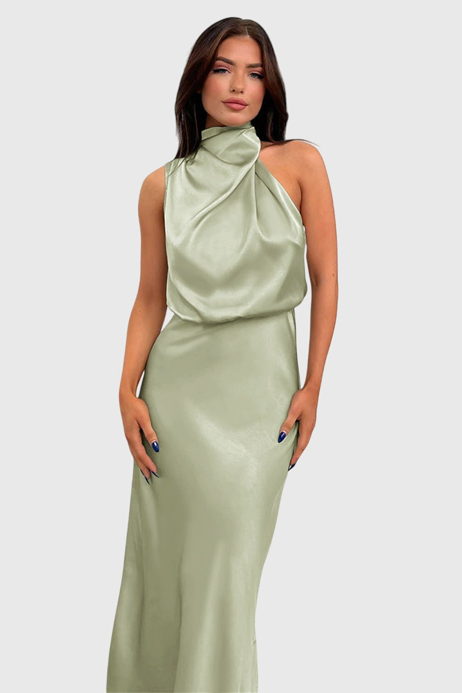 Ava™ | Abito Halter in Satin Glamour