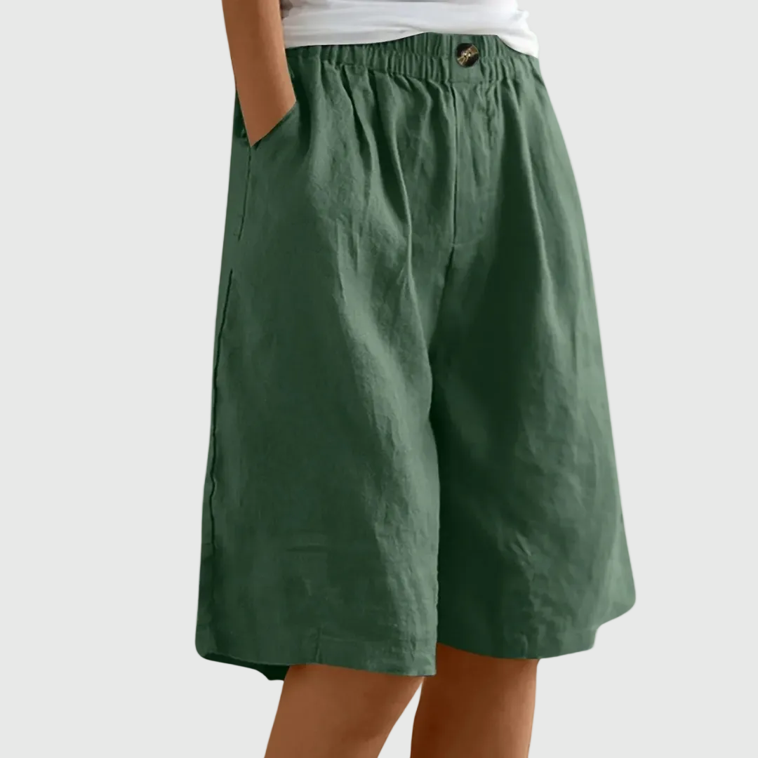 Maja | Pantaloni Corti Ampi con Vita Elastica Ella