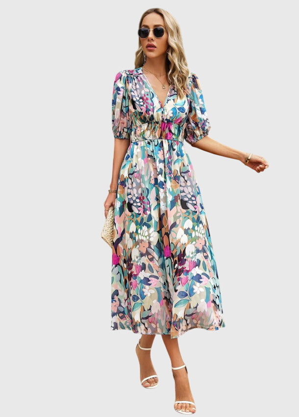 Merlin™ | Abito Midi Floreale Flattering