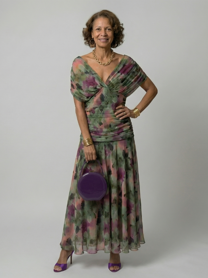 Calen | Abito Midi Off Shoulder Fluttuante