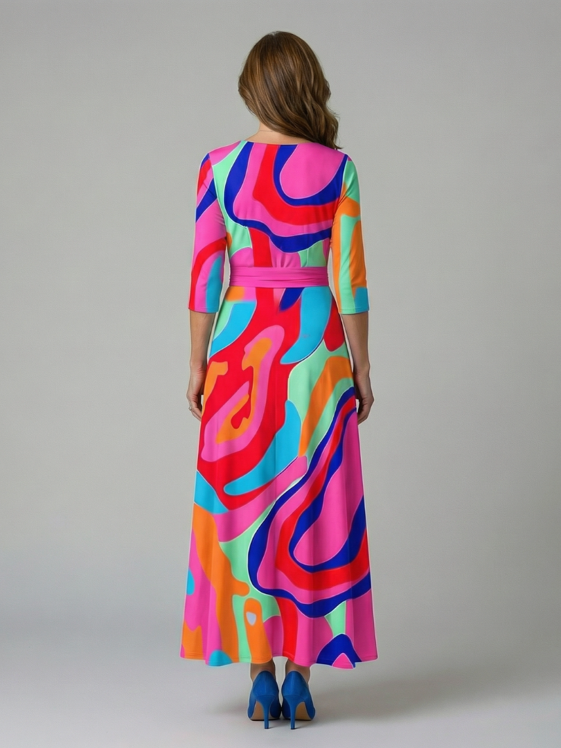 Celine | Abito Midi con Collo Incrociato