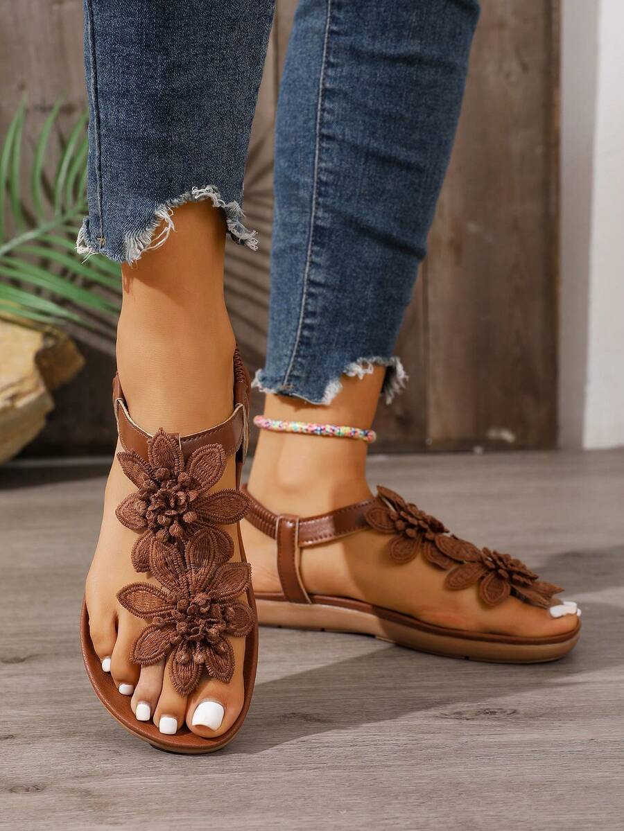 Floréa | Sandali Ortottici con Fiori Applicati