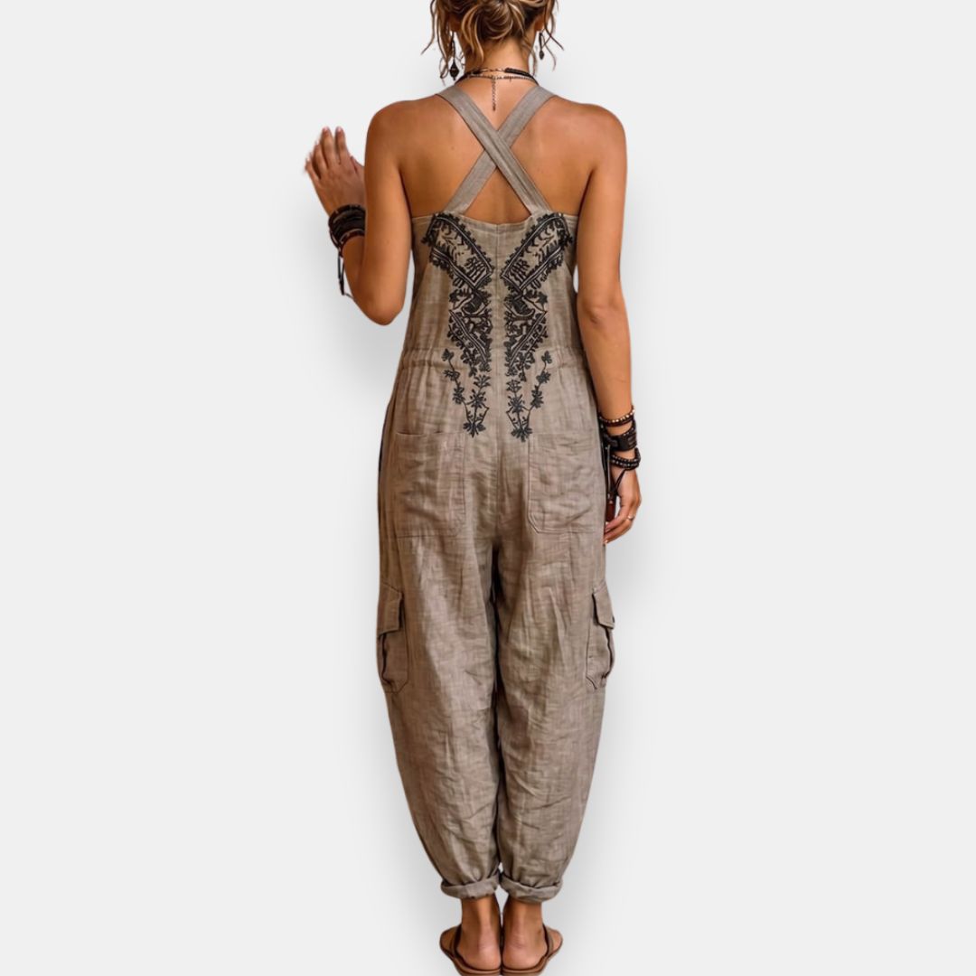 Erminilde | Tuta bohemien ricamata