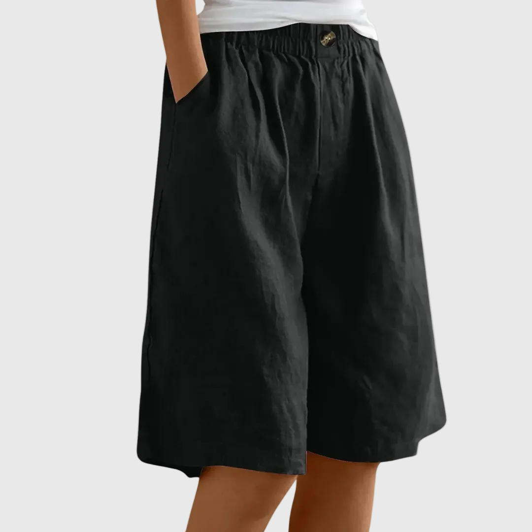 Maja | Pantaloni Corti Ampi con Vita Elastica Ella