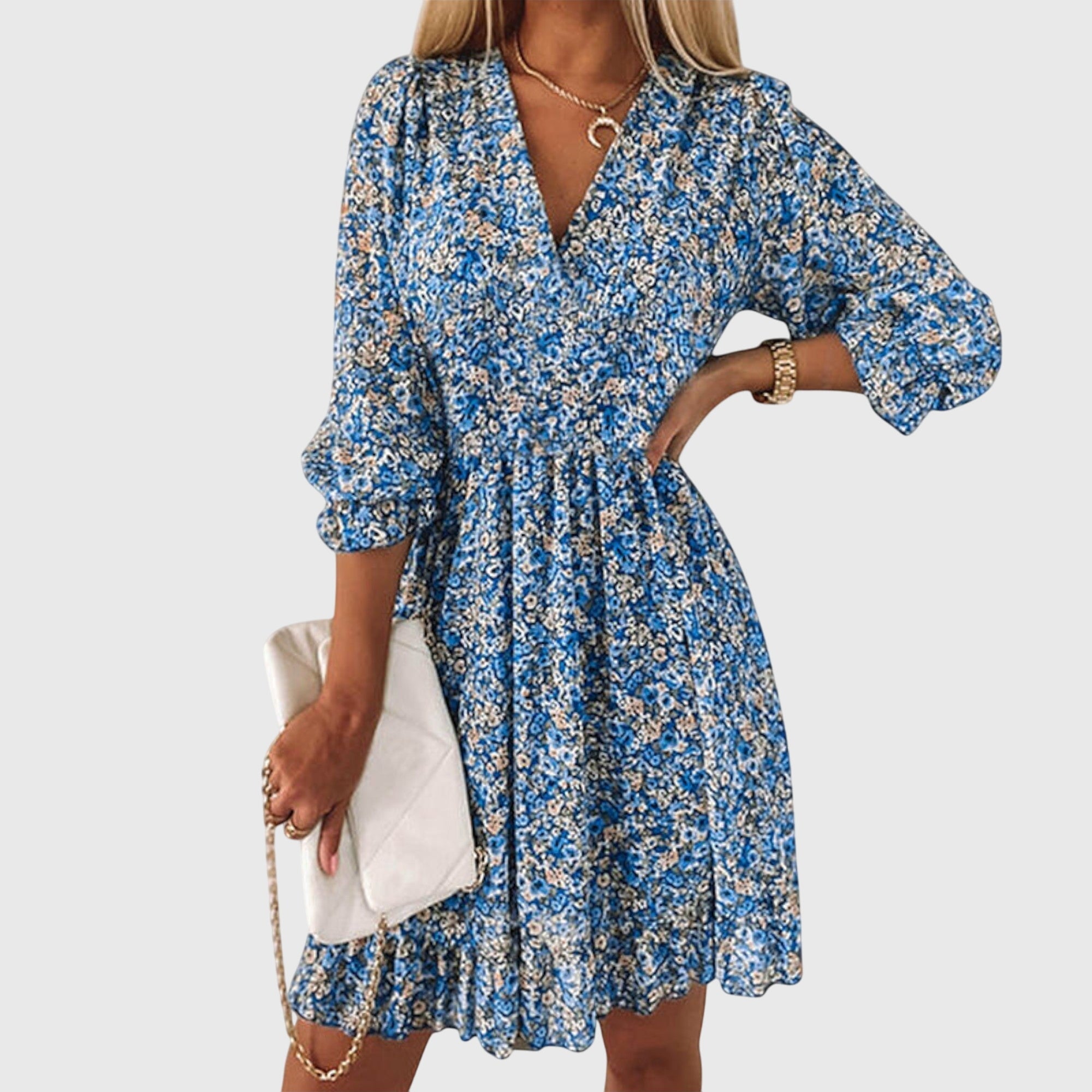 Elisa™ | Vestito a Maniche Puff Floreale