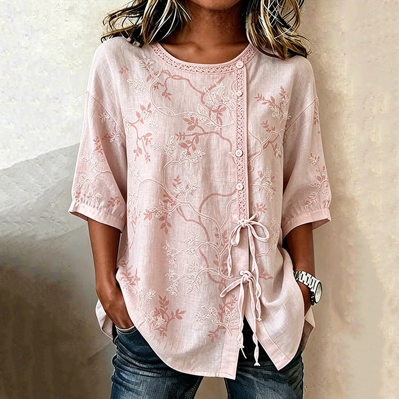Livia | Blusa Elegante con Ricami Floreali