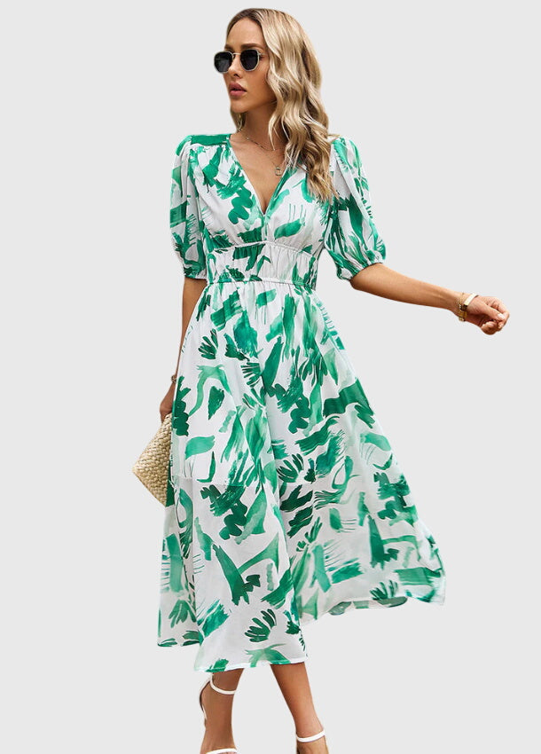 Merlin™ | Abito Midi Floreale Flattering