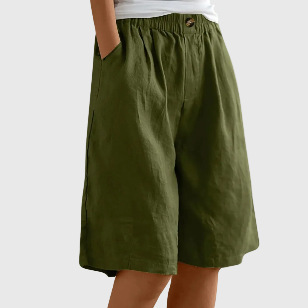 Maja | Pantaloni Corti Ampi con Vita Elastica Ella
