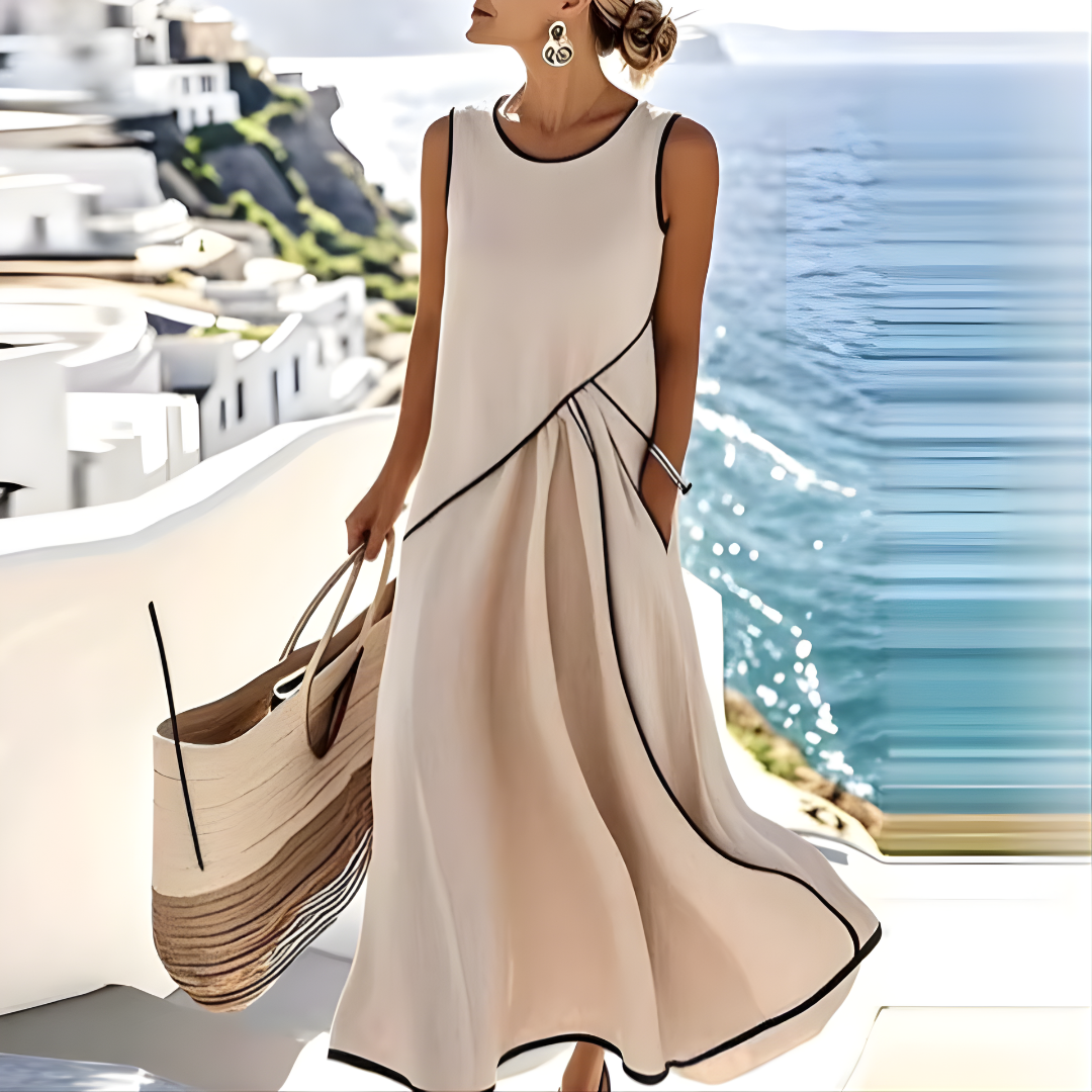 Serena | Abito a Righe Brezza Marina