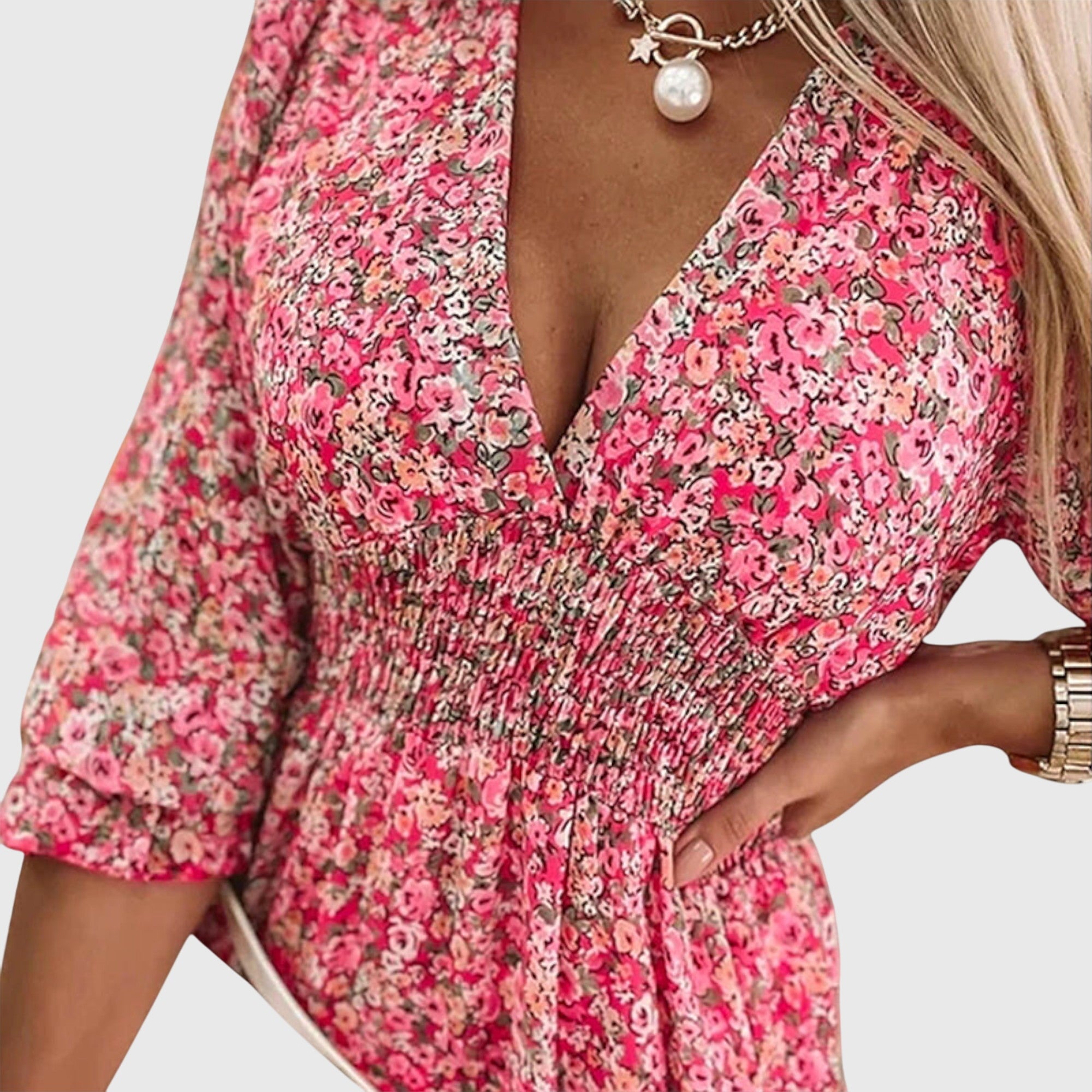 Elisa™ | Vestito a Maniche Puff Floreale