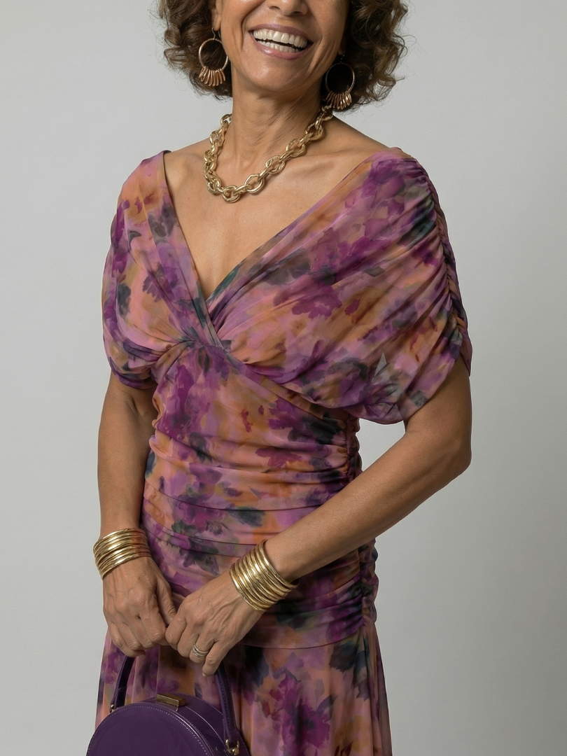Calen | Abito Midi Off Shoulder Fluttuante