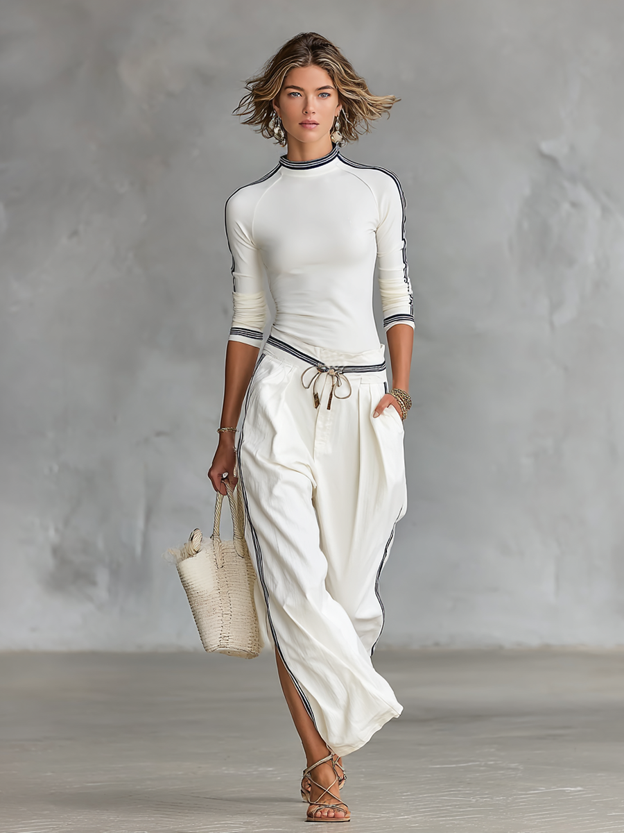 Ginevra - Insieme Sportivo Due Pezzi con Pantalone Ampio