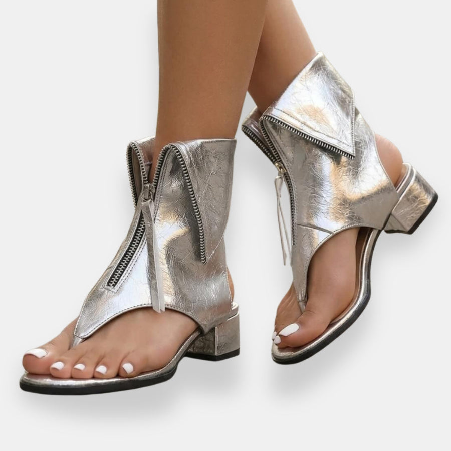 Celina | Sandali Dorati con Zip