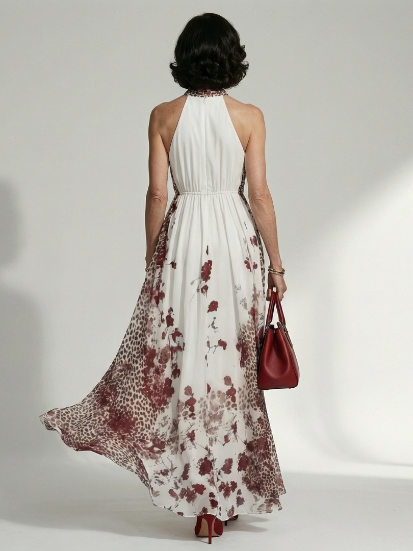 Orlune | Vestito Maxi Pieghettato Bianco
