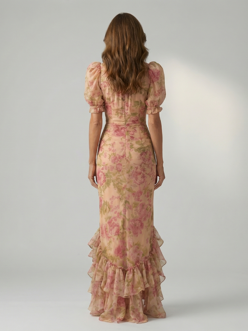 Vianne | Abito Maxi con Collo Alto Gentile