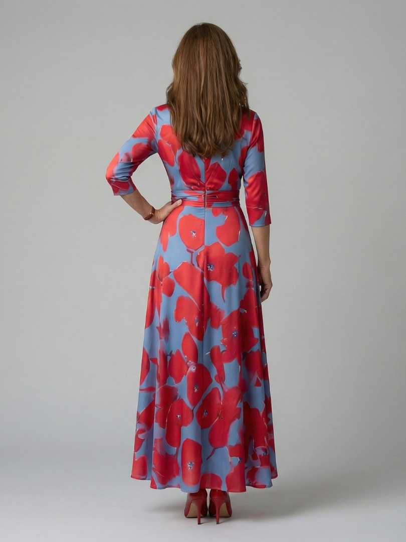 Celine | Abito Midi con Collo Incrociato