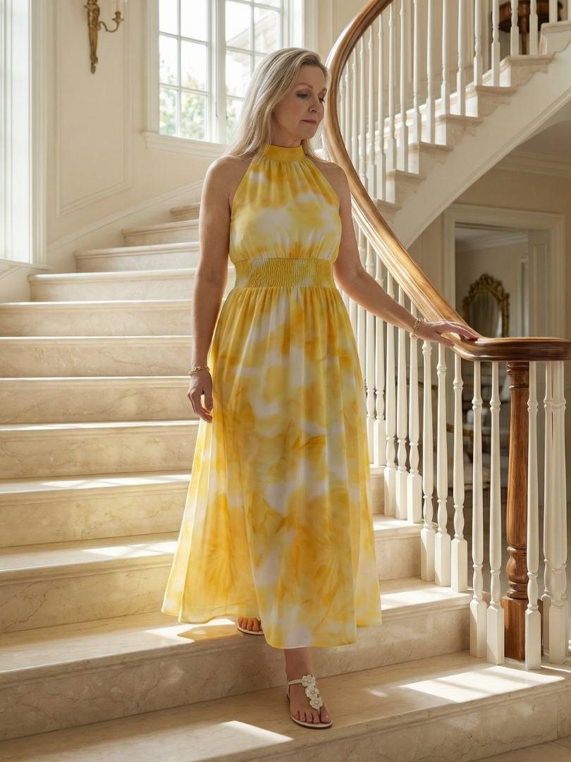 Sylin | Abito Midi con Scollo All'Americana
