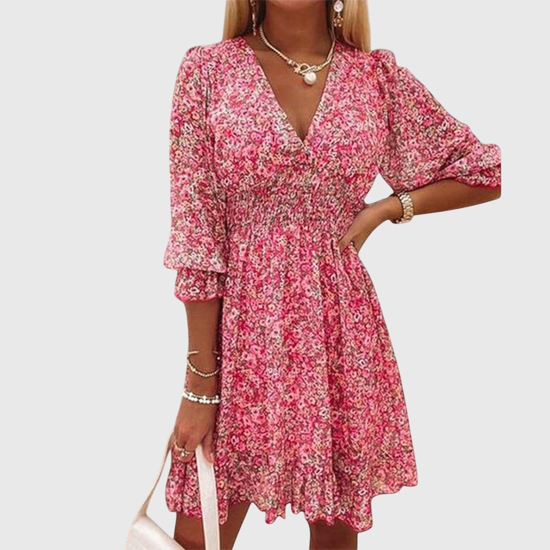 Elisa™ | Vestito a Maniche Puff Floreale