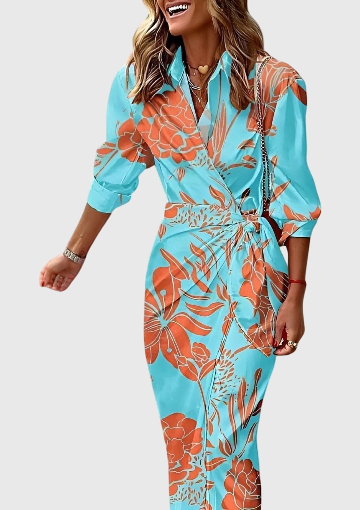 Everly™ | Abito Avvolgente Elegante con Stampa