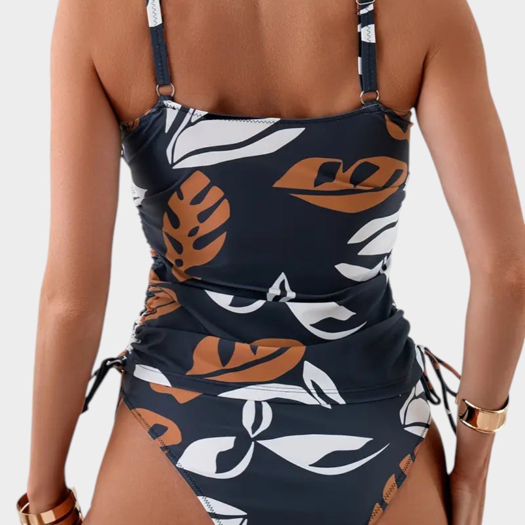 Lorenza | Costume Modellante Foglie Tropicali