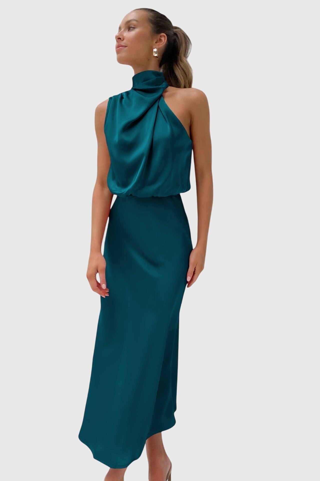 Ava™ | Abito Halter in Satin Glamour