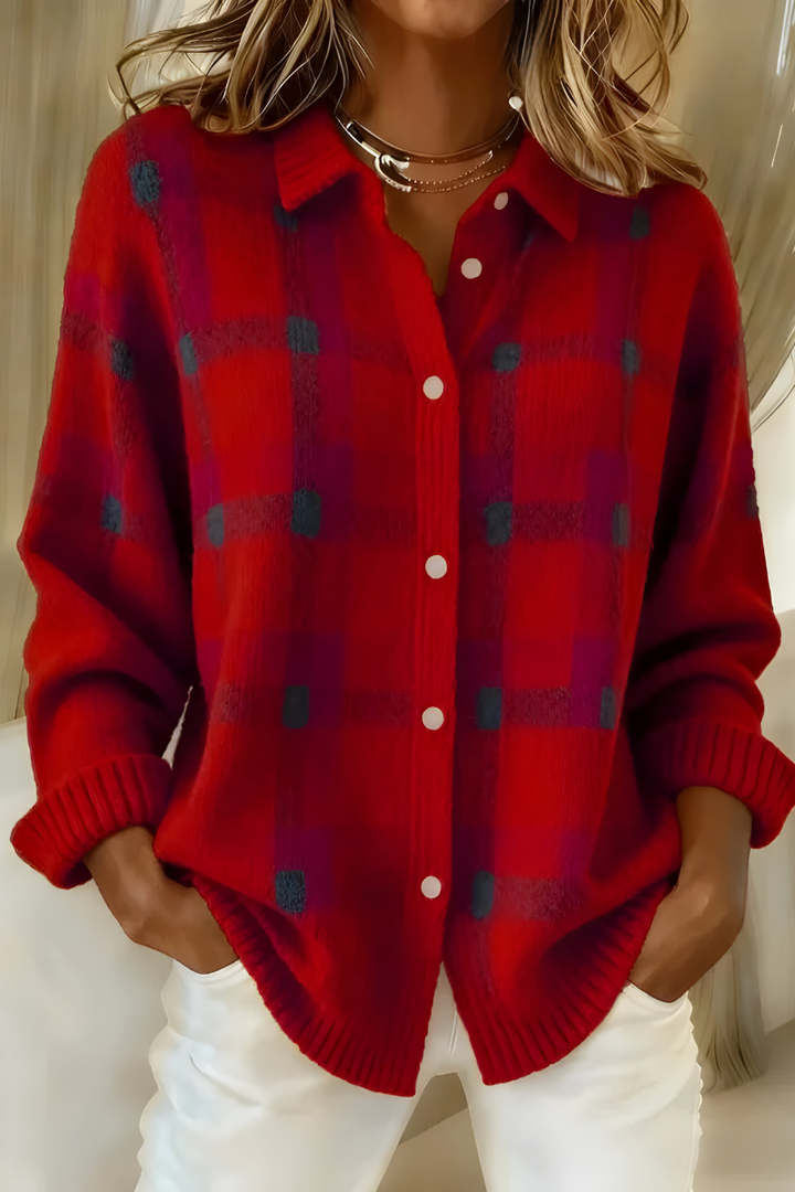 Anna™ | Cardigan in Maglia Morbida a Quadri