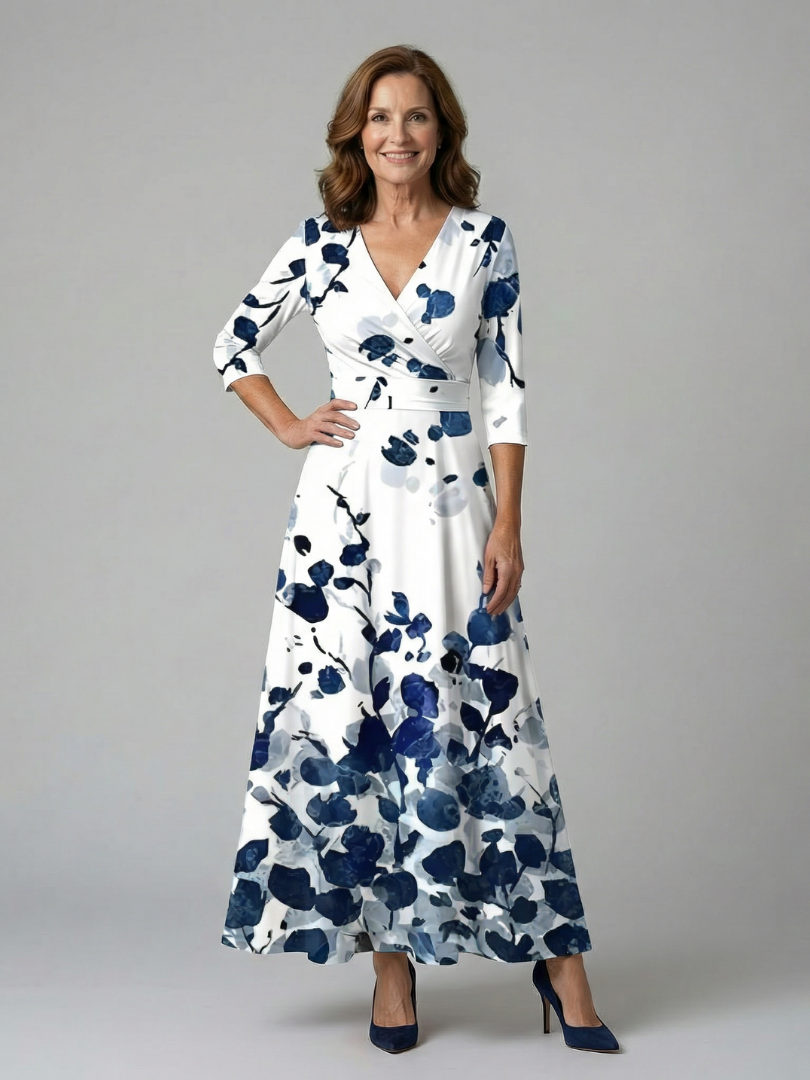 Celine | Abito Midi con Collo Incrociato