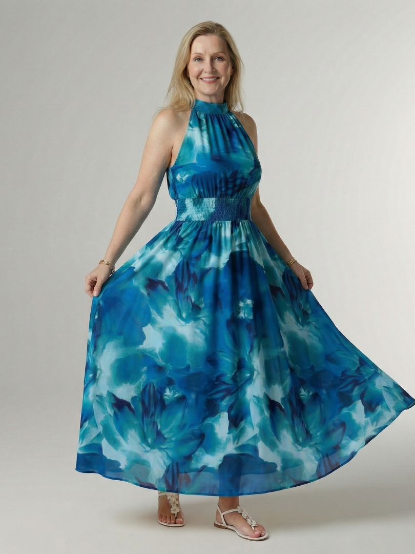 Sylin | Abito Midi con Scollo All'Americana