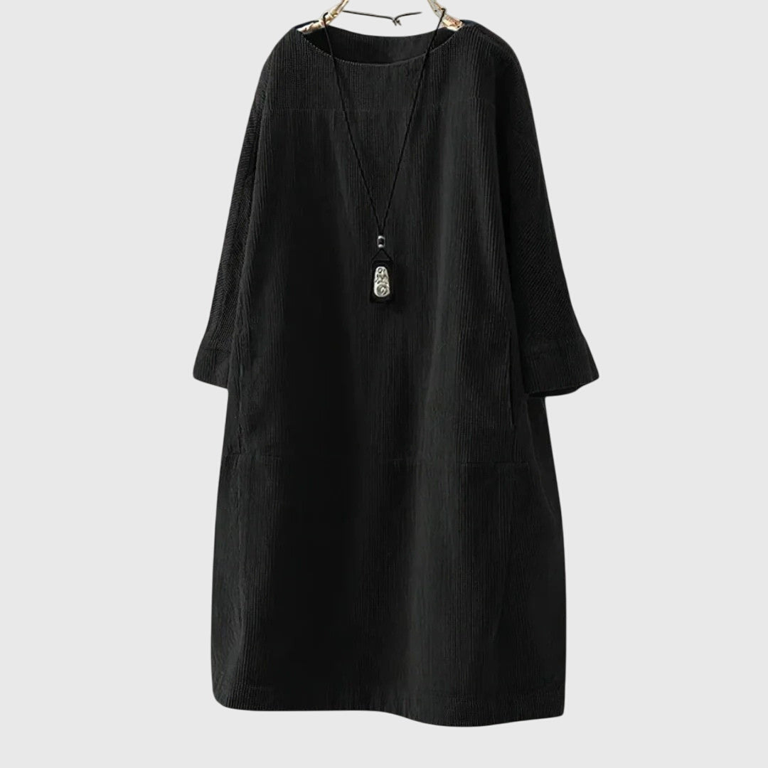 Grace | Abito Midi in Velluto a Coste Relaxed
