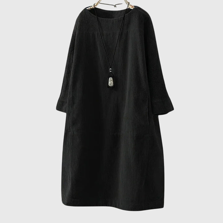 Grace | Abito Midi in Velluto a Coste Relaxed