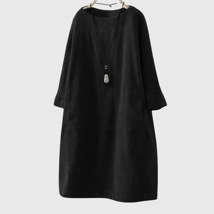 Grace | Abito Midi in Velluto a Coste Relaxed