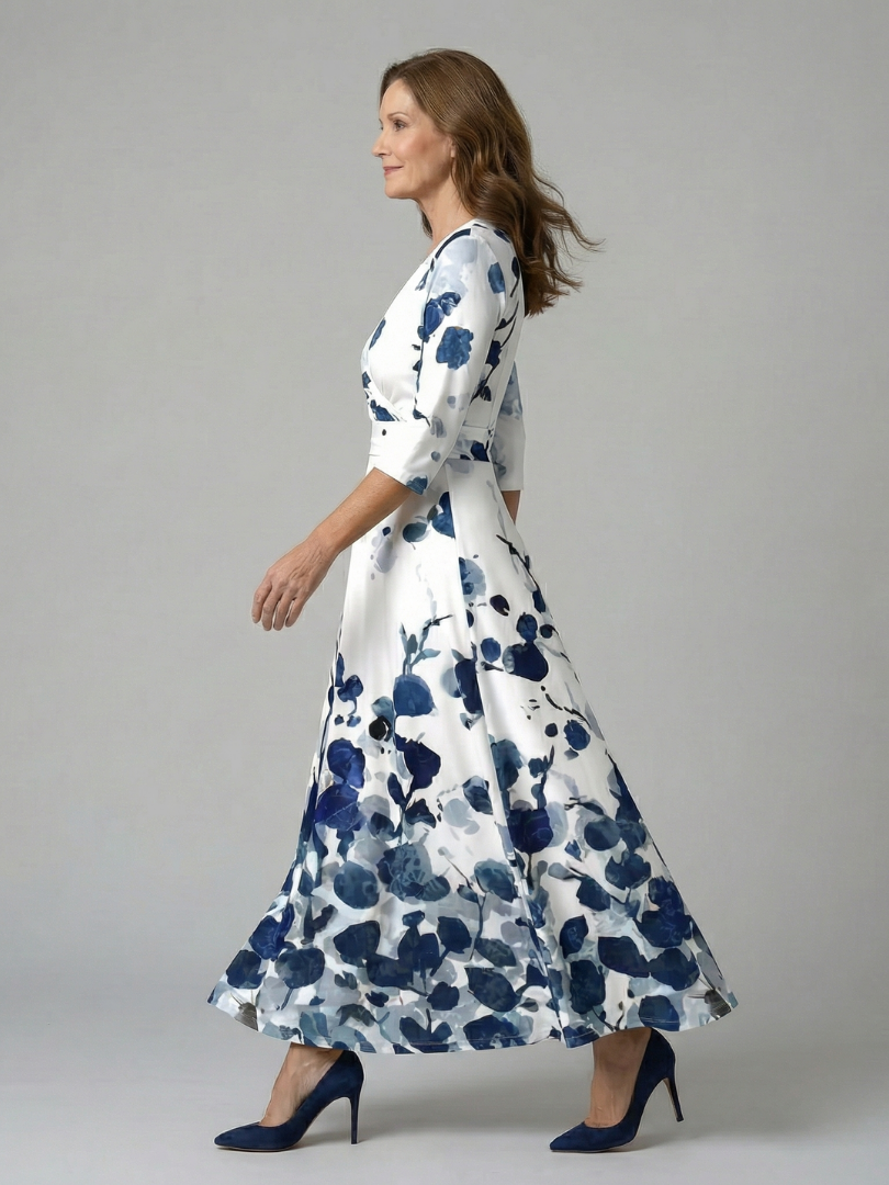 Celine | Abito Midi con Collo Incrociato