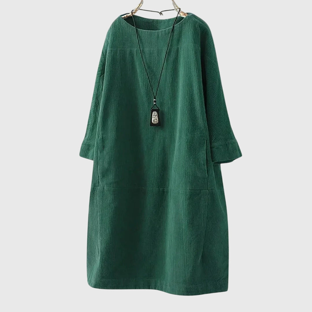 Grace | Abito Midi in Velluto a Coste Relaxed