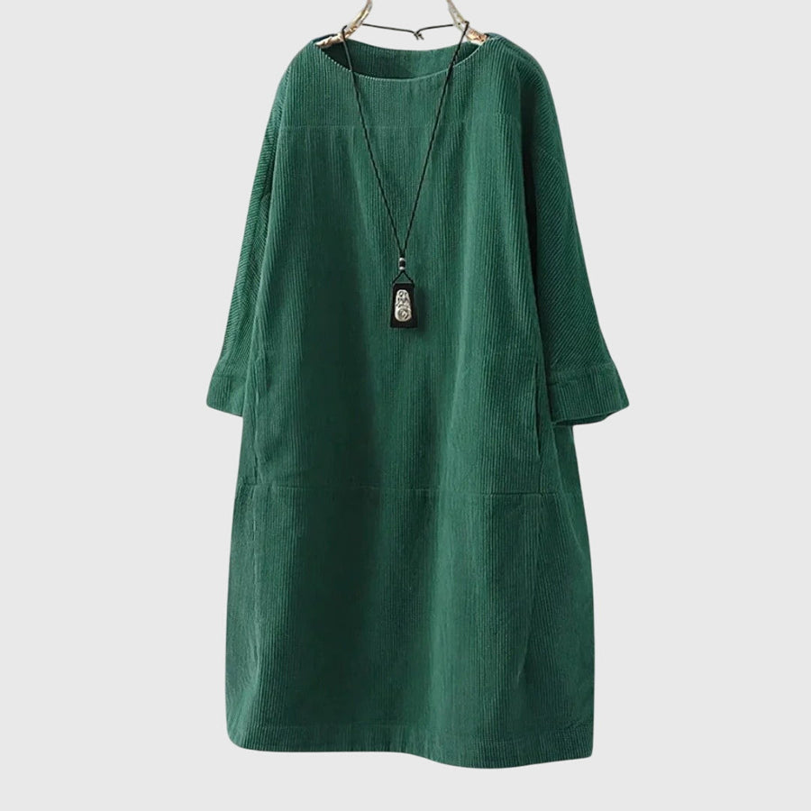 Grace | Abito Midi in Velluto a Coste Relaxed