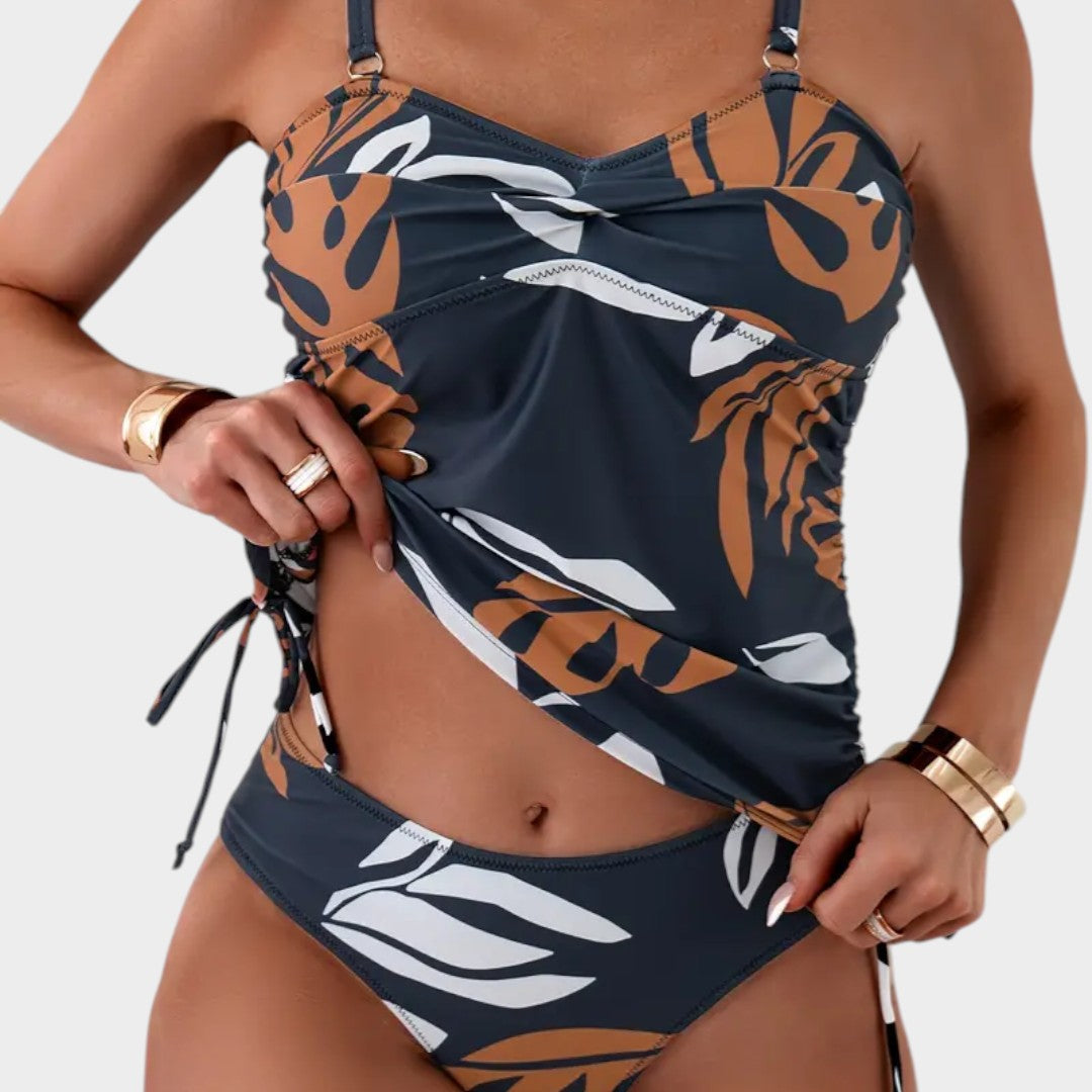 Lorenza | Costume Modellante Foglie Tropicali