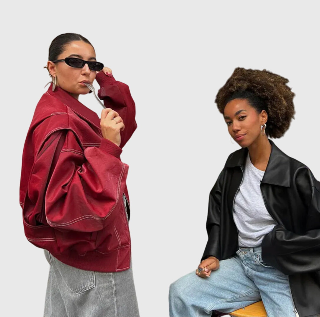 Faye™ - Giacca in Pelle Oversize