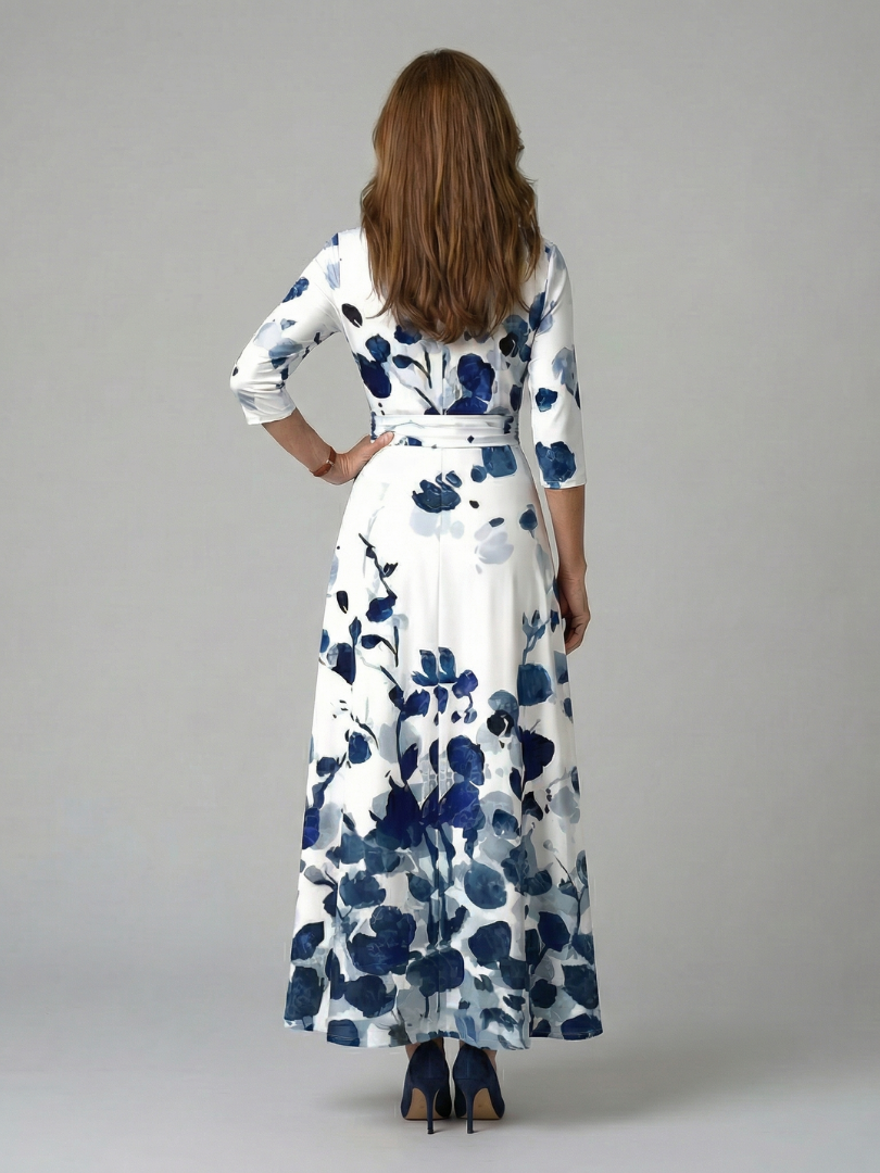 Celine | Abito Midi con Collo Incrociato