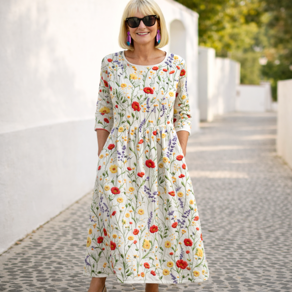Nelly | Abito lungo a motivo floreale