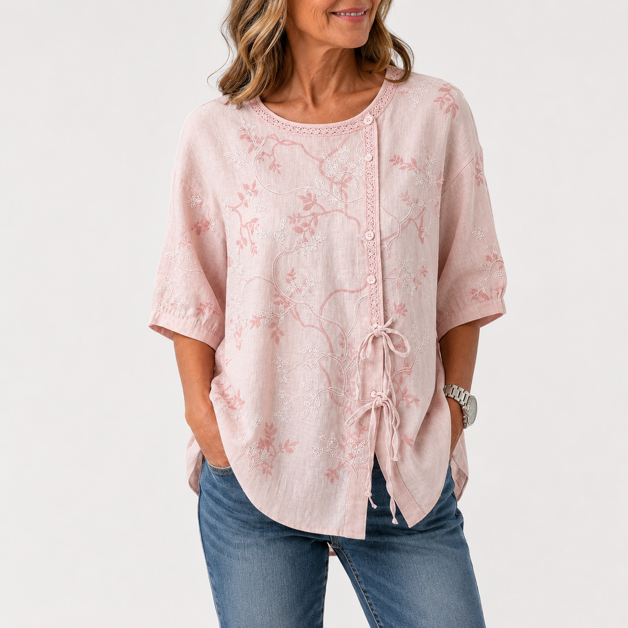 Livia | Blusa Elegante con Ricami Floreali