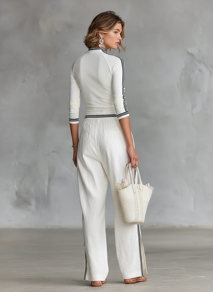 Ginevra - Insieme Sportivo Due Pezzi con Pantalone Ampio