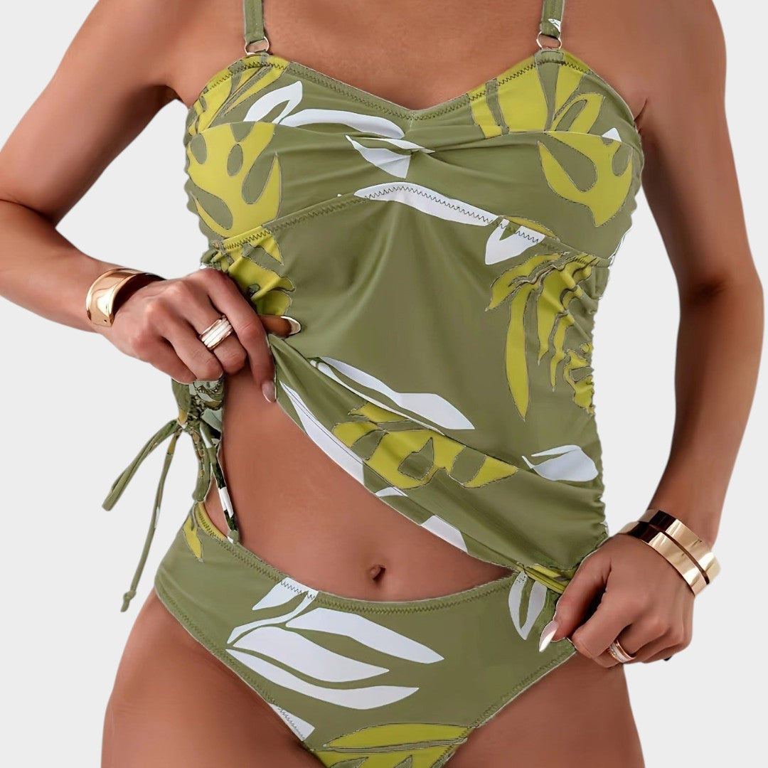 Lorenza | Costume Modellante Foglie Tropicali