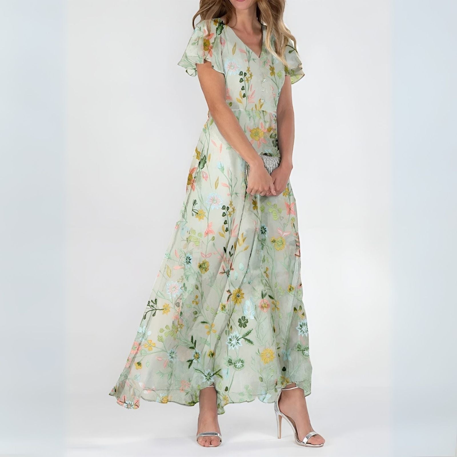 Alessia | Abito Lungo Floreale Elegante
