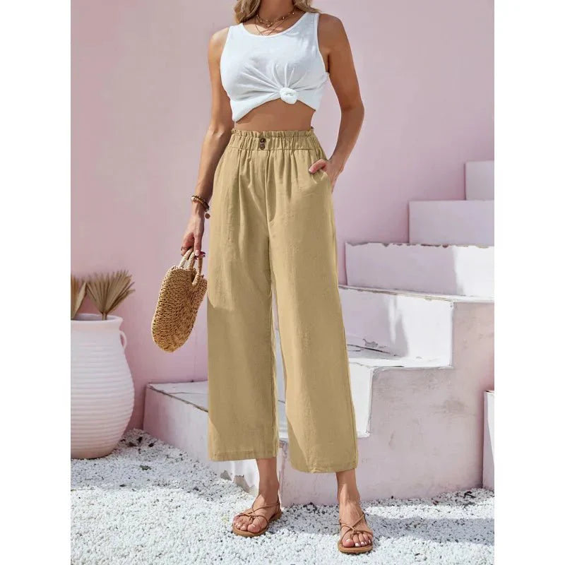 Soléa | pantaloni estivi in lino-cotone