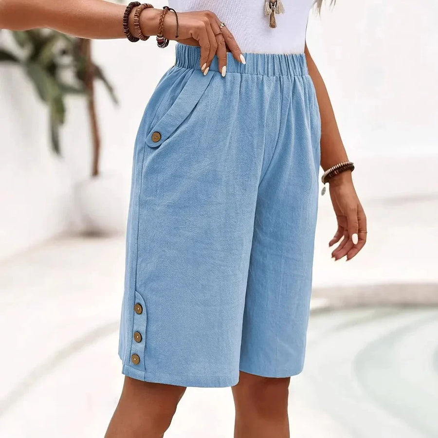 Yasmine | pantaloni corti in cotone e lino