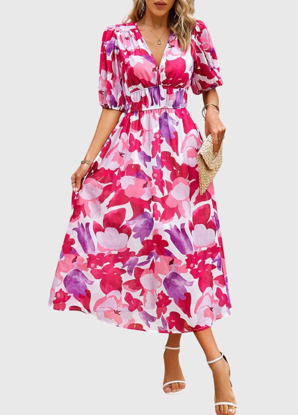 Merlin™ | Abito Midi Floreale Flattering
