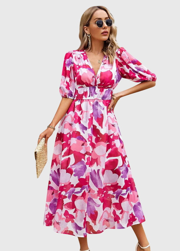 Merlin™ | Abito Midi Floreale Flattering