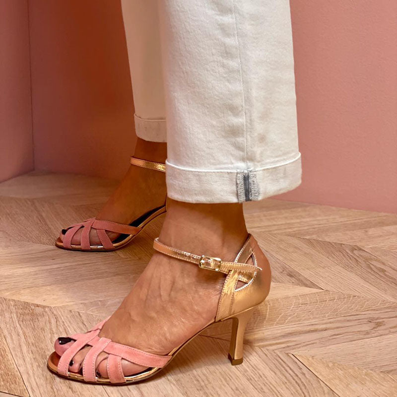 Aurelia | Sandali Glamour Rosa Oro