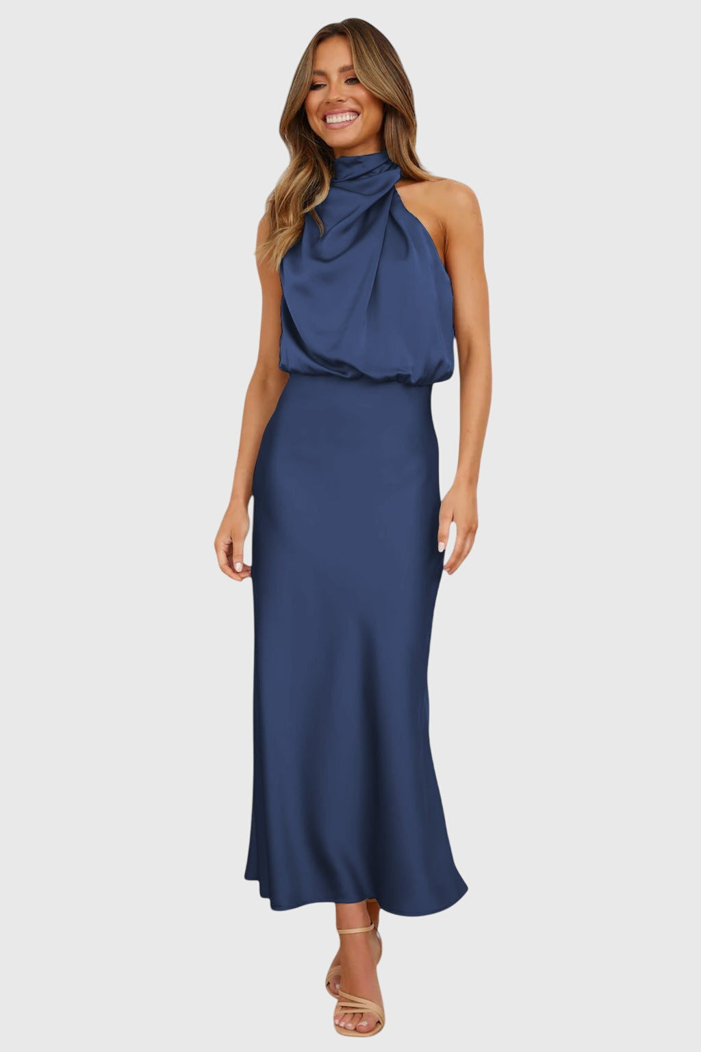 Ava™ | Abito Halter in Satin Glamour